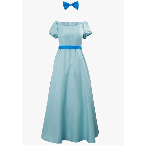 Unbranded Other - SOLD!!!Women's Blue Dress Costume Wendy Peter Pan Cosplay Blue Bow Tie Ha
